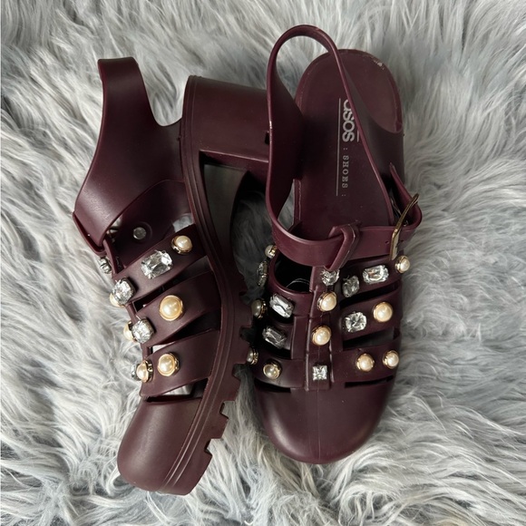 ASOS DESIGN Fascinate embellished heeled jelly - Picture 3 of 6